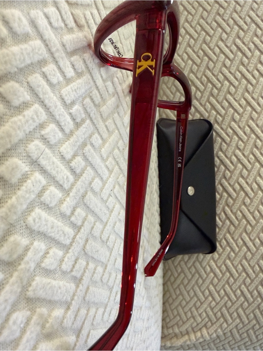 Calvin Klein Jeans Women's Glossy Burgundy Optical Glasses - Picture 2 of 8